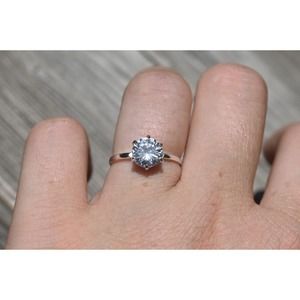 7mm round cut engagement ring, brilliant solitaire ring, wedding ring